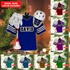 Personalized Lacrosse Uniform And Helmet Christmas  Ornament, Lacrosse Player Ornament, Lacrosse Outfit Flat Ornament - 1.jpg