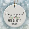 Engaged Date Ornament, Christmas Engaged Ornament 2023, Personalized Engagement Keepsake, Engaged Couples Gift, Marriage Announcement Gift - 3.jpg
