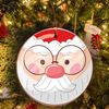 Merry Christmas Santa Ornament, Christmas Ornament Mockup, Xmas Tree Hanging, Family Christmas Ornament, Snowflake Christmas Gift Ornament - 3.jpg