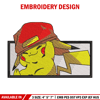 Pikachu wear a hat embroidery design, Pokemon embroidery, embroidery file, anime design, anime shirt, Digital download.jpg