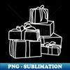 TA-20231030-9893_White Line Drawing Pile of Wrapped Christmas Gift Boxes 3578.jpg