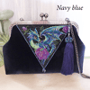 Fantasy dragon Navy velvet evening bag hand embroidery.jpg