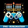 HT-20231114-12261_Jewish Video Game Gamer Hanukkah Chanukah Menorah Candles Long Sleeve.jpg