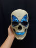 skull mask tattoo blue butterfly