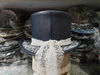 Steampunk Havisham White Crusty Fabric Navy Blue Leather Top Hat (6).jpg