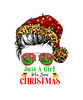 Womens Just A Girl Who Loves Christmas Messy Bun Santa Hat Xmas T-Shirt copy.jpg