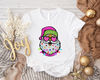 Santa with Sunglasses Shirt, Cute Christmas T-Shirt, Funny Santa Tee, Pink Santa Outfits, Santa Pink Hat Clothing, Vintage Christmas Shirts.jpg