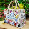 Alice In Wonderland Leather Handbag, Cute Alice With Friends Women Handbag, Personalized Leather bag,Love Disney,Disney Handbag,Handmade Bag 3.jpg