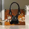 Cat Leather Handbag, Black Cat bag,Personalized Gift for Cat Lovers, Cat Mom, Cat Leather Bag ,Women Personalized Leather bag 2.jpg
