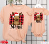 Mama Mini Christmas Matching Shirts, Buffalo Plaid Cute Reindeer T-Shirts.jpg