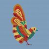 gold bird embroidery pattern