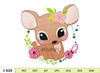 Cute Deer Girl embroidery design, animal embroidery design machine, baby embroidery pattern,  Florest embroidery file, 5 Sizes.jpg