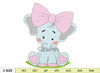 Cute Elephant Girl embroidery design, Animal embroidery design, Baby embroidery design, Baby girl embroidery file, 5 Size.jpg
