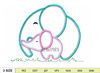 Mother & Baby Elephant Applique Embroidery, Baby Elephant Girl Embroidery Design, Animal Embroidery Design, 5 Size.jpg