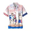 Alaska Dogs 4th Of July Patriotic American Flags Aloha Hawaiian Beach Summer Graphic Prints Button Up Shirt.jpg