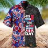 Cool 4th Of July Patriotic American Flags Aloha Hawaiian Beach Summer Graphic Prints Button Up Shirt.jpg