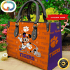 Custom Name Ncaa Clemson Tigers Mickey Leather Bag.jpg