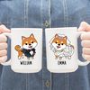 Personalized Bride and Groom Mugs, Custom Shiba Inu Dog Mug, Newlywed Gift, Engagement Gifts for Couple, Wedding Gift for Bride.jpg