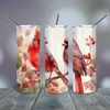20 Oz skinny Tumbler Bird Red Cardinal Watercolor Png wrap tapered straight template digital download sublimation graphics instant download.jpg