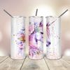 20 Oz skinny Tumbler Unicorn Pink Purple and Glitter wrap tapered straight template digital download sublimation graphics  instant download.jpg