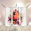 20 Oz skinny Tumbler Watercolor Northern cardinal wrap tapered straight template digital download sublimation graphics  instant download.jpg