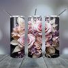 3D Pink Flowers Tumbler Wrap Png 20 Oz skinny tapered straight template digital download sublimation graphics  instant download  sublimation.jpg