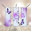 Purple Glitter  Butterfly Tumbler Wrap Png 20 Oz skinny tapered straight template digital download sublimation graphics  instant download.jpg