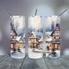 Village in Winter Tumbler Wrap 20 Oz skinny tapered straight template digital download sublimation graphics  instant download  sublimation.jpg