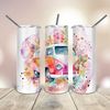 Watercolor Champer Seamless 20 Oz skinny Tumbler wrap tapered straight template digital download sublimation graphics  instant download.jpg