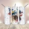 Watercolor Patriotic Eagle 20 Oz skinny Tumbler Png wrap tapered straight template digital download sublimation graphics  instant download.jpg