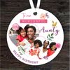 Aunty Floral Heart Photo Frames Birthday Gift Round Personalised Ornament.jpg