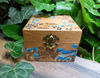 Rustic wooden box with blue flowers and bird, Oak box,Handmade box, Keepsake box, Storage Organisation Wood box Jewelry box Flowers paintyng.jpg