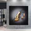 Hand chained canvas, father and son painting, silver glitter textured canvas print, 3 d effect home decor, baby room decor.jpg