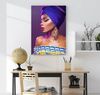 African Smiling Woman Wall Art, African Woman Canvas Print, African American Home Decor, African Wall Decor, Black Woman Make Up, Home Decor.jpg