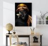 African Woman Shiny Gold Bracelet ,African Woman Canvas ,  African American Art ,African Wall Decor ,African Woman Gold Poster ,Home Decor.jpg