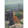 Rock Landscape. Mountain painting size 12 by 8 inches is sale unframed.
