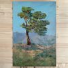 This natural landscape painting depicting a Great tree in Mountains can be hung in any room, whether residential or office.