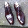 Men's Brown alligator Leather Shoes, Formal Crocodile Texture Leather Men Shoe.jpg