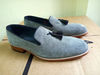 Men's Handmade  Tassels Loafer Gray Leather  Shoes Suede.jpg