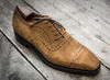 Men's Handmade Beige Suede Oxford Brogue Toe Cap Lace Up Shoes.jpg