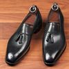 Men's Handmade Black Leather Oxford Brogue Tassels Classic Loafer's.jpg