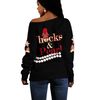 Delta Sigma Theta Pearls K.H Chucks n Pearls Offshoulder Sweatshirt, African Women Off Shoulder For Women