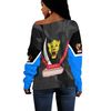 DR Congo Flag Style Women Off Shoulder Style, African Women Off Shoulder For Women