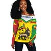 Ethiopia Flag Lion King Women Off Shoulder - Zig Zag Style, African Women Off Shoulder For Women