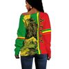 Ethiopia Women Off Shoulder Quarter Style - Lion Crown Green Red, African Women Off Shoulder For Women