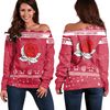 Christmas Style Sorority Alpha Omicron Pi Women Off Shoulder Sweatshirt, African Women Off Shoulder For Women