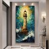 Large Original Lighthouse Oil Painting On Canvas, Textured Wall Art, Abstract Seascape Painting, Nautical Art, Modern Living Room Home Decor.jpg