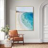 Abstract Beach Canvas Painting,Large Original Sunshine Ocean Coast Seascape Oil Painting Wall Art, Modern Blue Beige Living Room Wall Decor.jpg