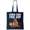 Shuh Duh Fuh Cup Bear Drinking Beer Camping Tote Bag.jpg