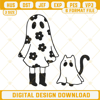 Ghost Girl Ghost Cat Embroidery Designs, Halloween Ghost Machine Embroidery Design File.jpg